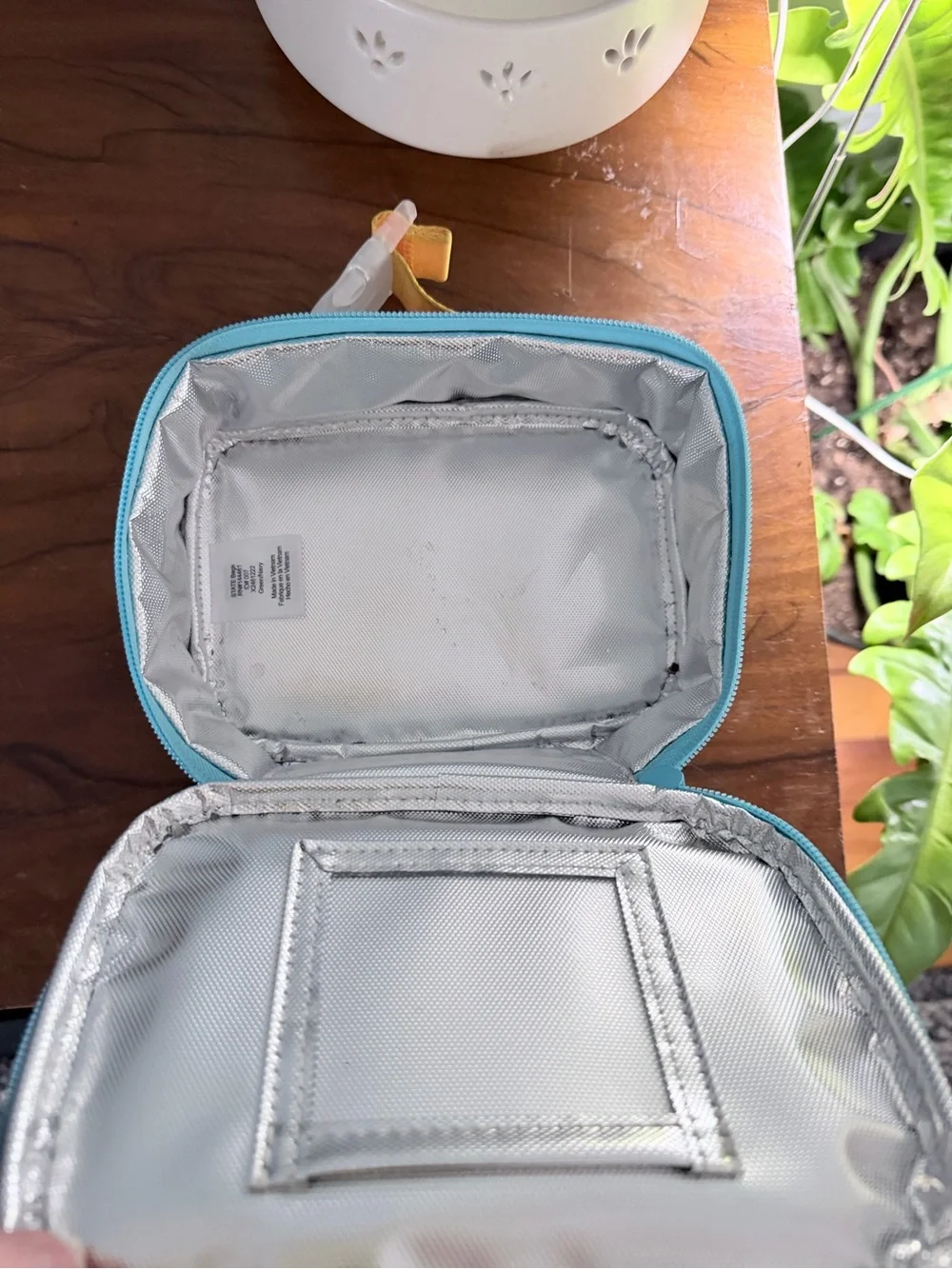 STATE Navy snack Pouch with Light Blue Trim